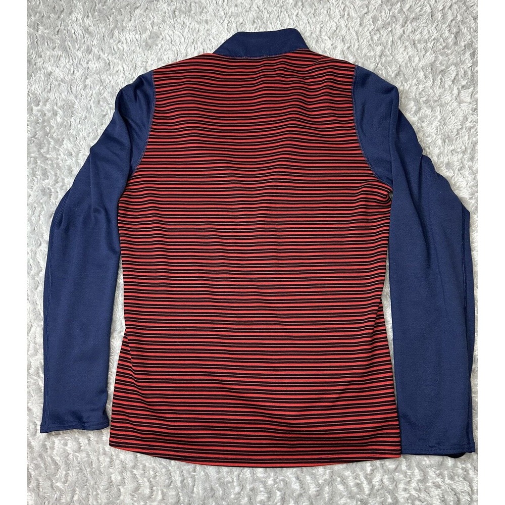 Patagonia Capilene Quarter Zip Pullover Mens S Red Striped Long Sleeve Outdoors - Picture 4 of 8